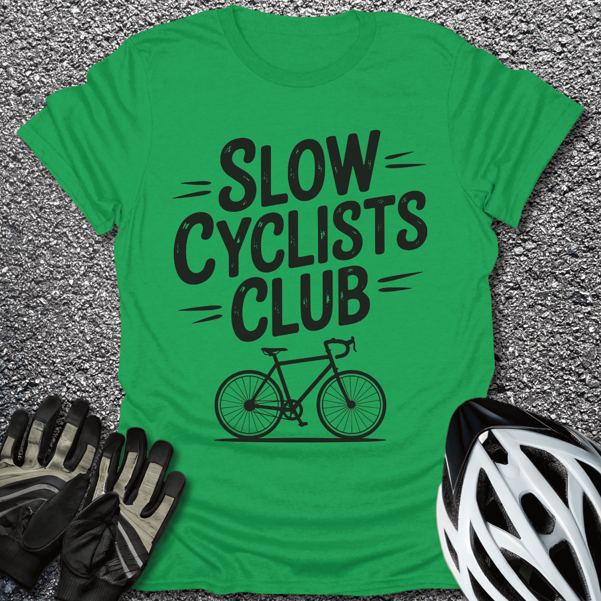 Slow Cyclists T-Shirt in Irish Green / S from CycleTees
