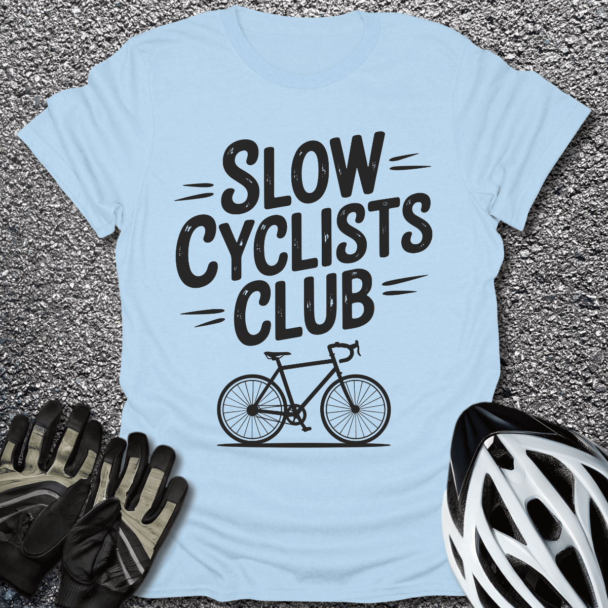 Slow Cyclists T-Shirt in Light Blue / S from CycleTees