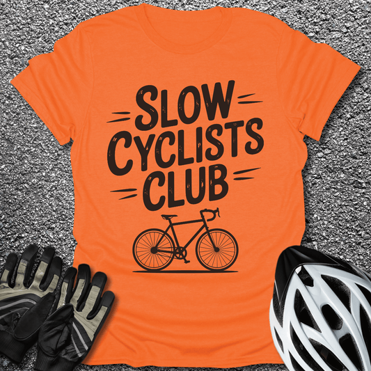 Slow Cyclists T-Shirt in Orange / S from CycleTees