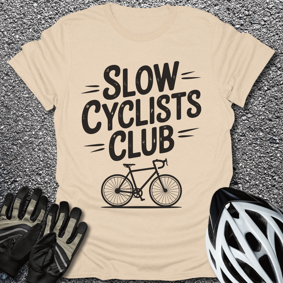 Slow Cyclists T-Shirt in Sand / S from CycleTees