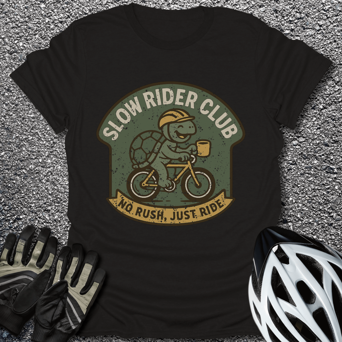 Slow Rider Club T-Shirt in Black / S from CycleTees