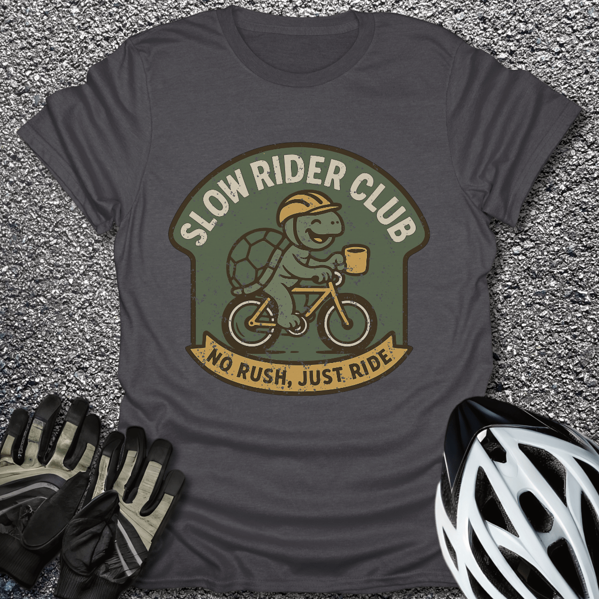 Slow Rider Club T-Shirt in Dark Heather / S from CycleTees