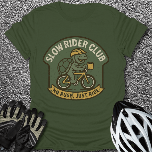 Slow Rider Club T-Shirt in Military Green / S from CycleTees