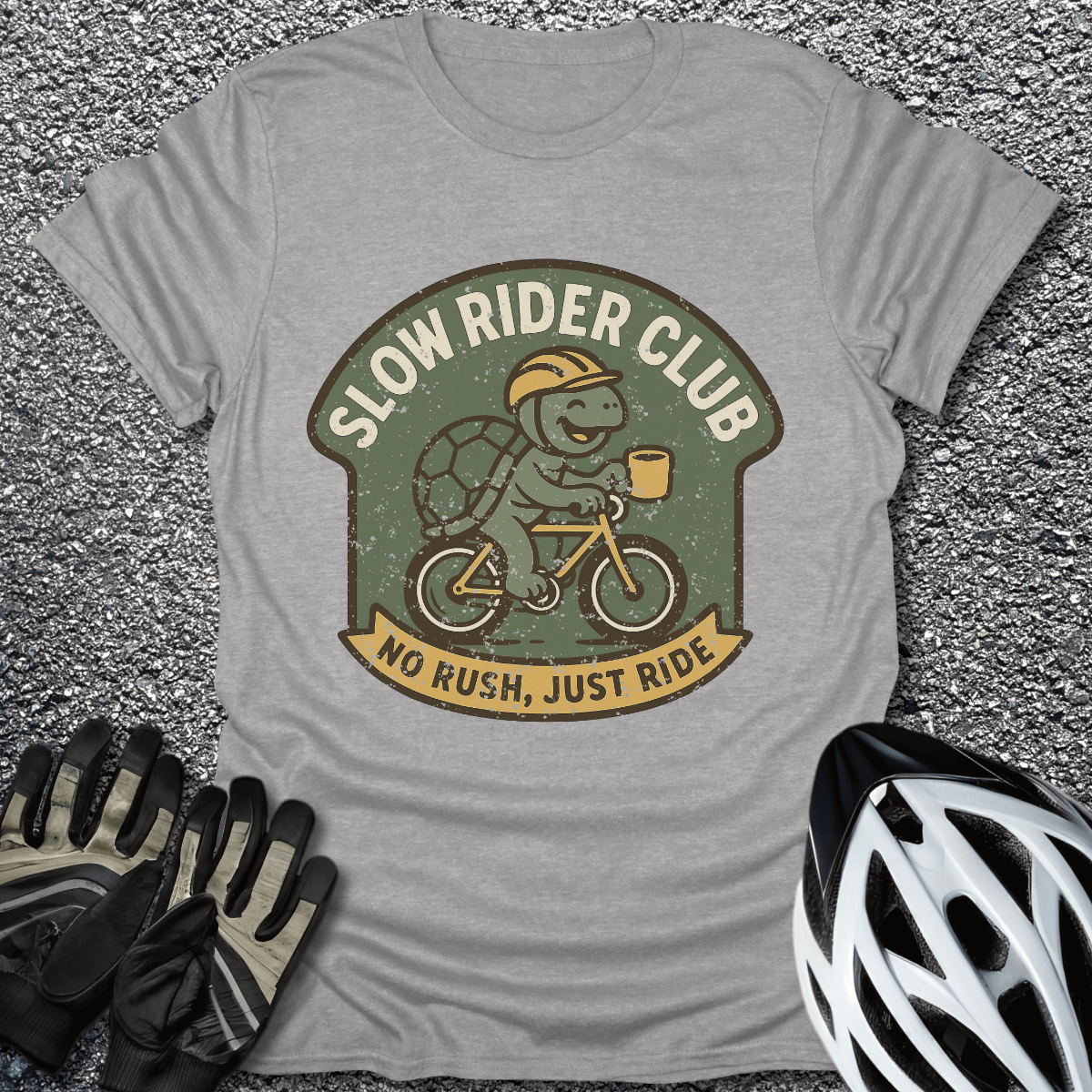 Slow Rider Club T-Shirt in Sport Grey / S from CycleTees