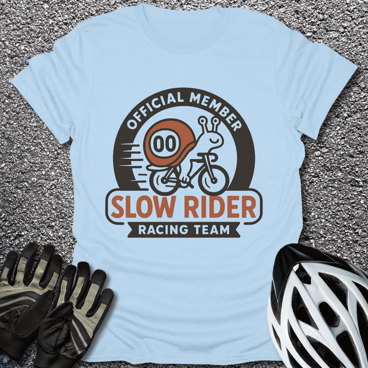Slow Rider T-Shirt in Light Blue / S from CycleTees