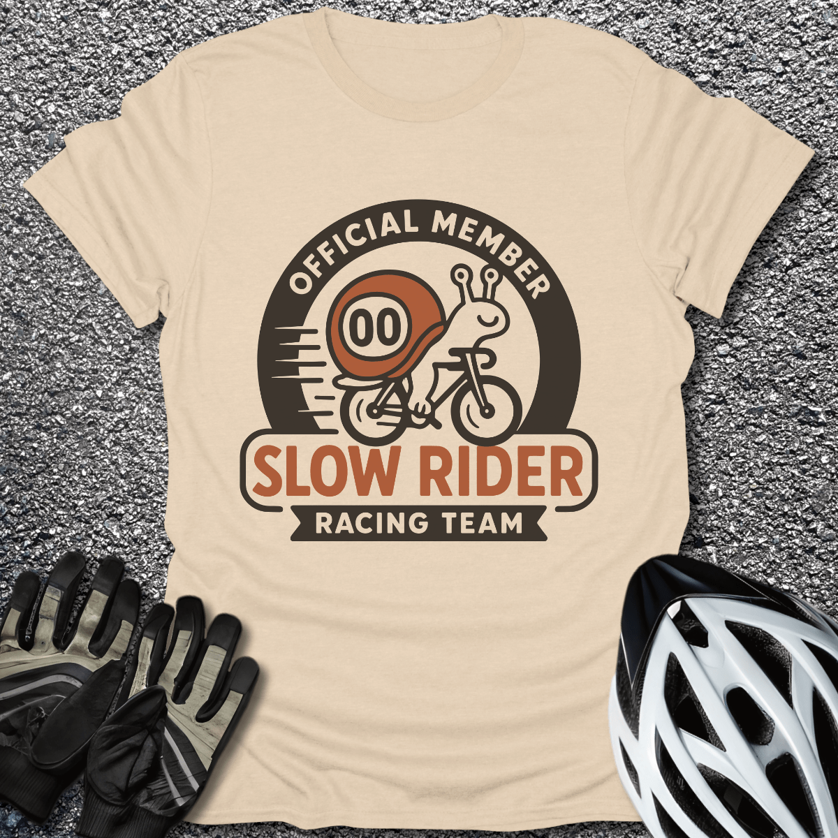 Slow Rider T-Shirt in Sand / S from CycleTees