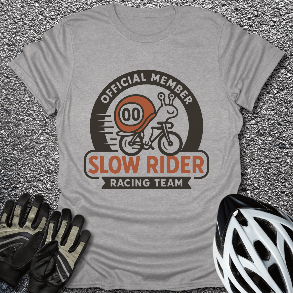 Slow Rider T-Shirt in Sport Grey / S from CycleTees