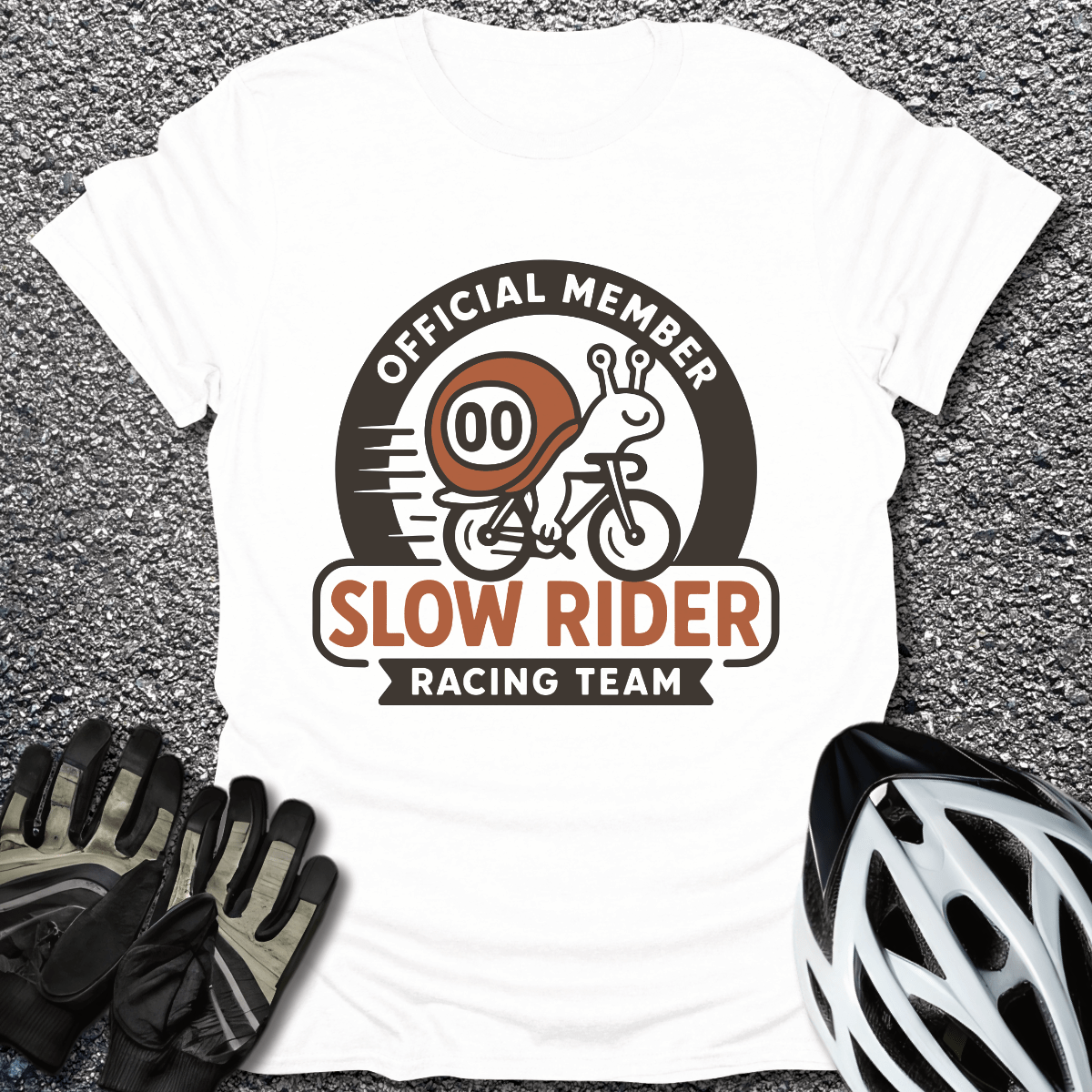 Slow Rider T-Shirt in White / S from CycleTees