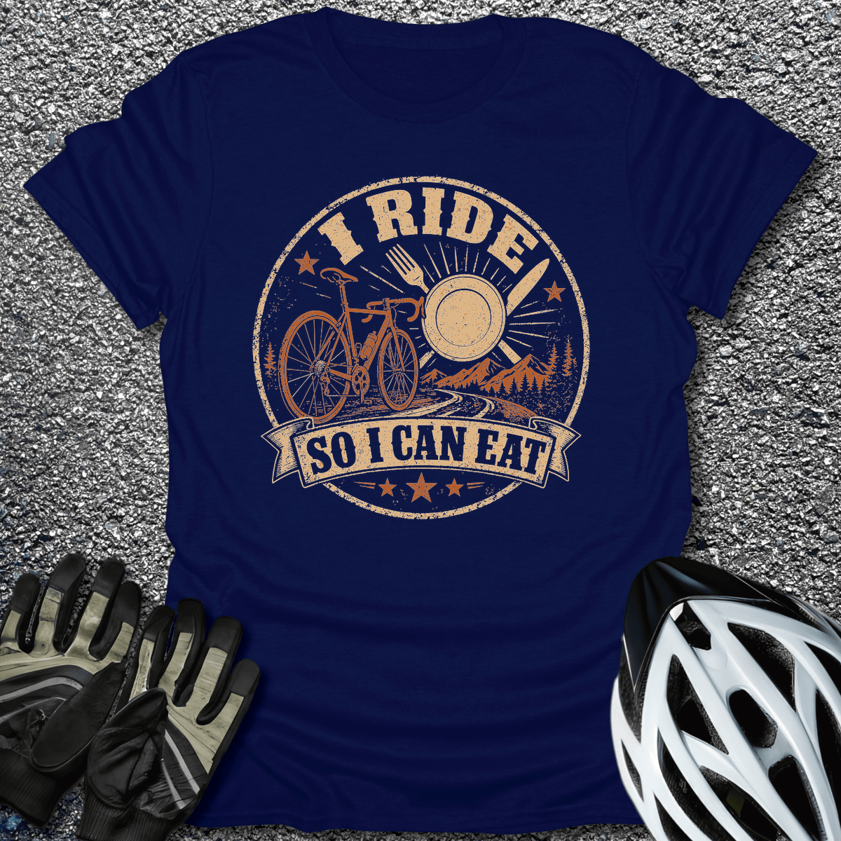 So I Can Eat T-Shirt in Navy / S from CycleTees