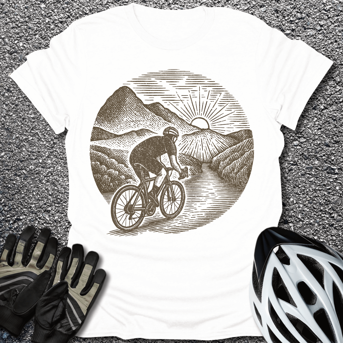 Solo Ride T-Shirt in White / S from CycleTees