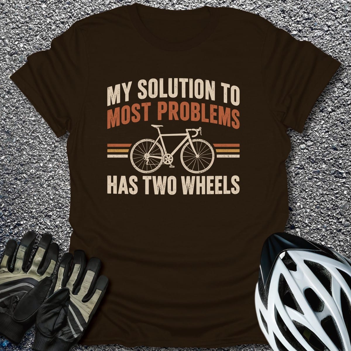 Solution Has Wheels T-Shirt in Dark Chocolate / S from CycleTees
