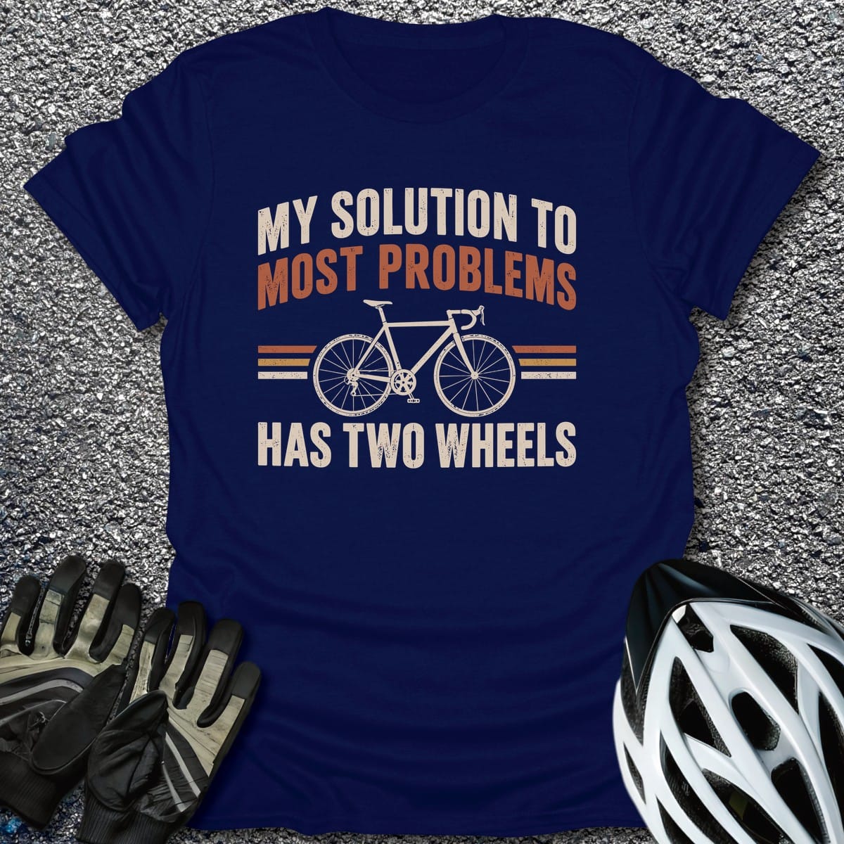 Solution Has Wheels T-Shirt in Navy / S from CycleTees