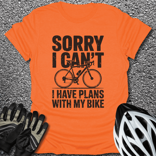 Sorry I Can't T-Shirt in Orange / S from CycleTees