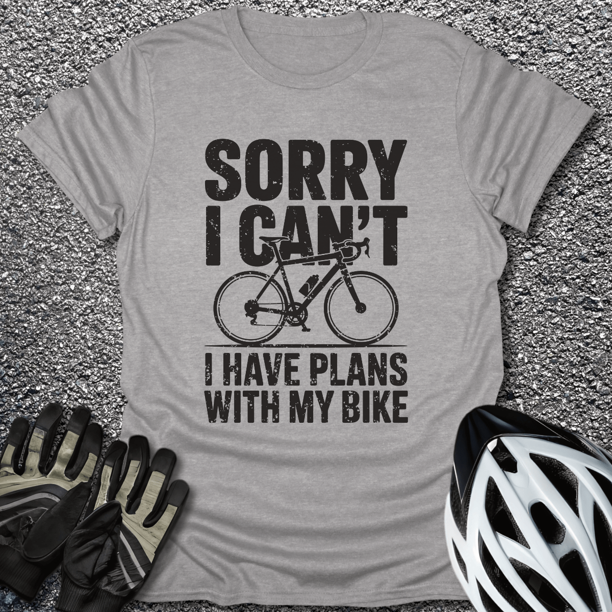 Sorry I Can't T-Shirt in Sport Grey / S from CycleTees