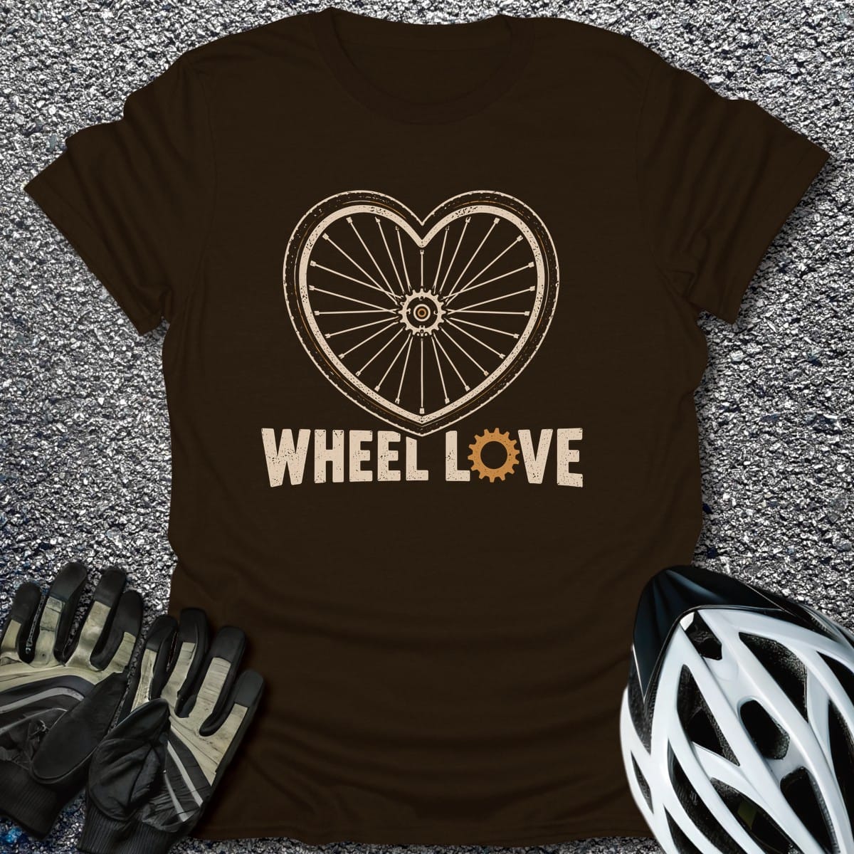Spoke Heart T-Shirt in Dark Chocolate / S from CycleTees