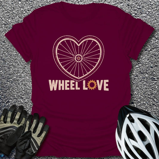 Spoke Heart T-Shirt in Maroon / S from CycleTees