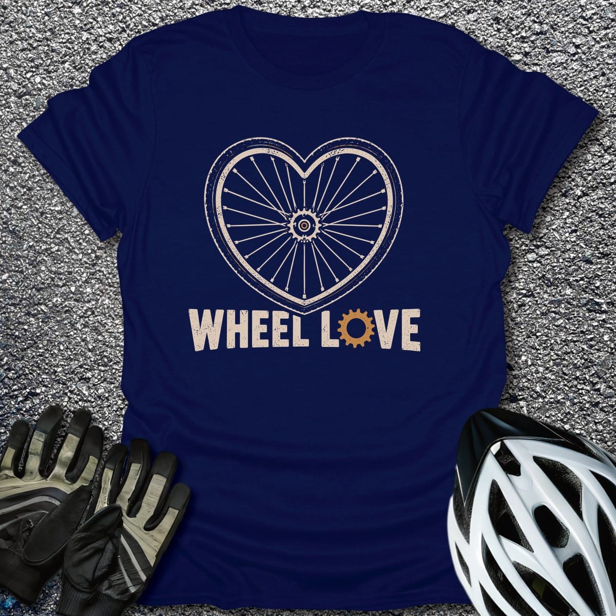Spoke Heart T-Shirt in Navy / S from CycleTees