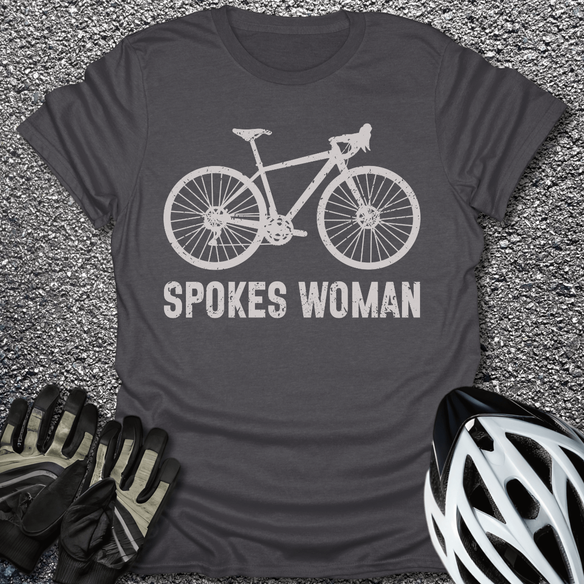 Spokes Woman T-Shirt in Dark Heather / S from CycleTees
