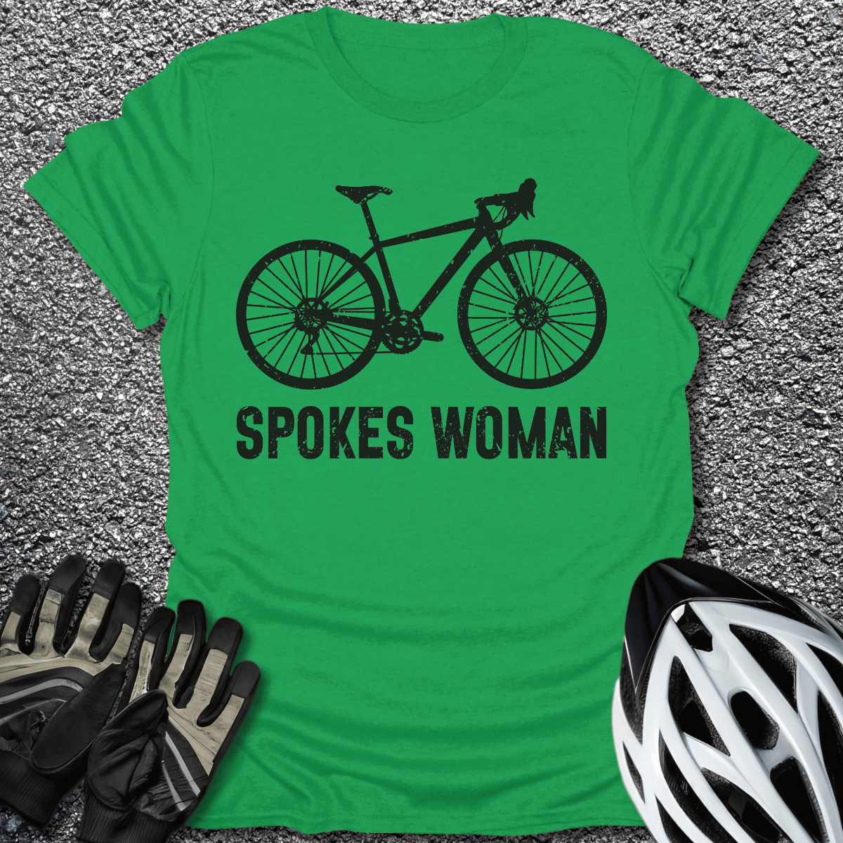 Spokes Woman T-Shirt in Irish Green / S from CycleTees