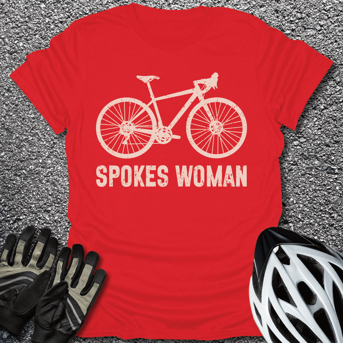 Spokes Woman T-Shirt in Red / S from CycleTees