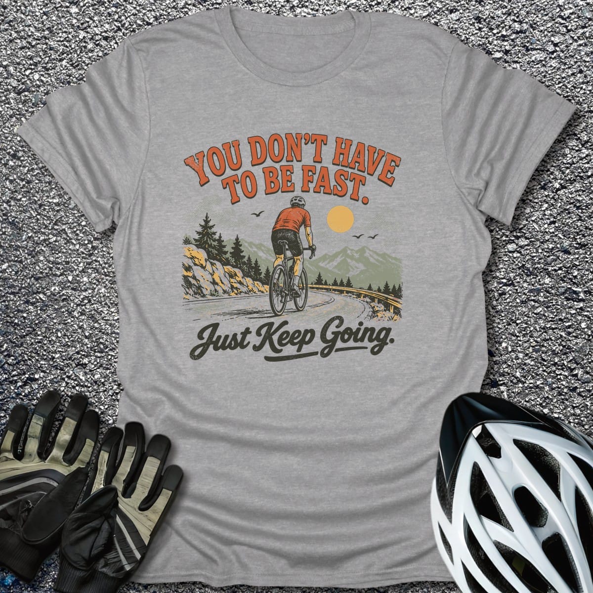 Steady Climb T-Shirt in Sport Grey / S from CycleTees