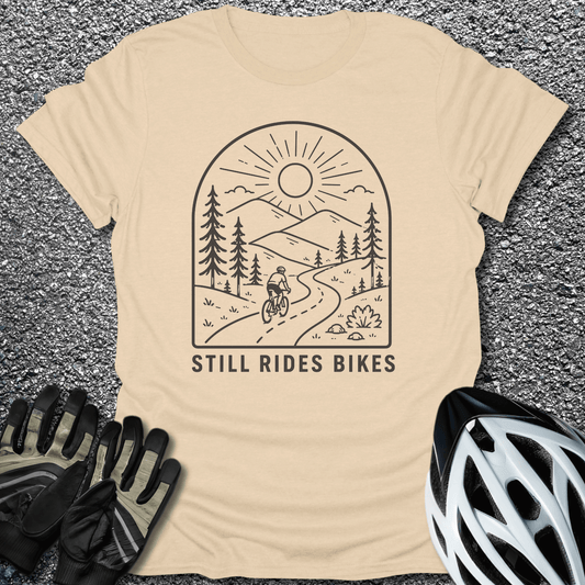 Still Rides Bikes T-Shirt in Sand / S from CycleTees