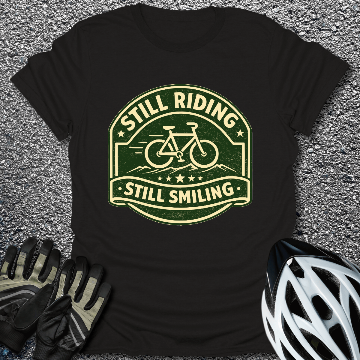 Still Smiling T-Shirt in Black / S from CycleTees