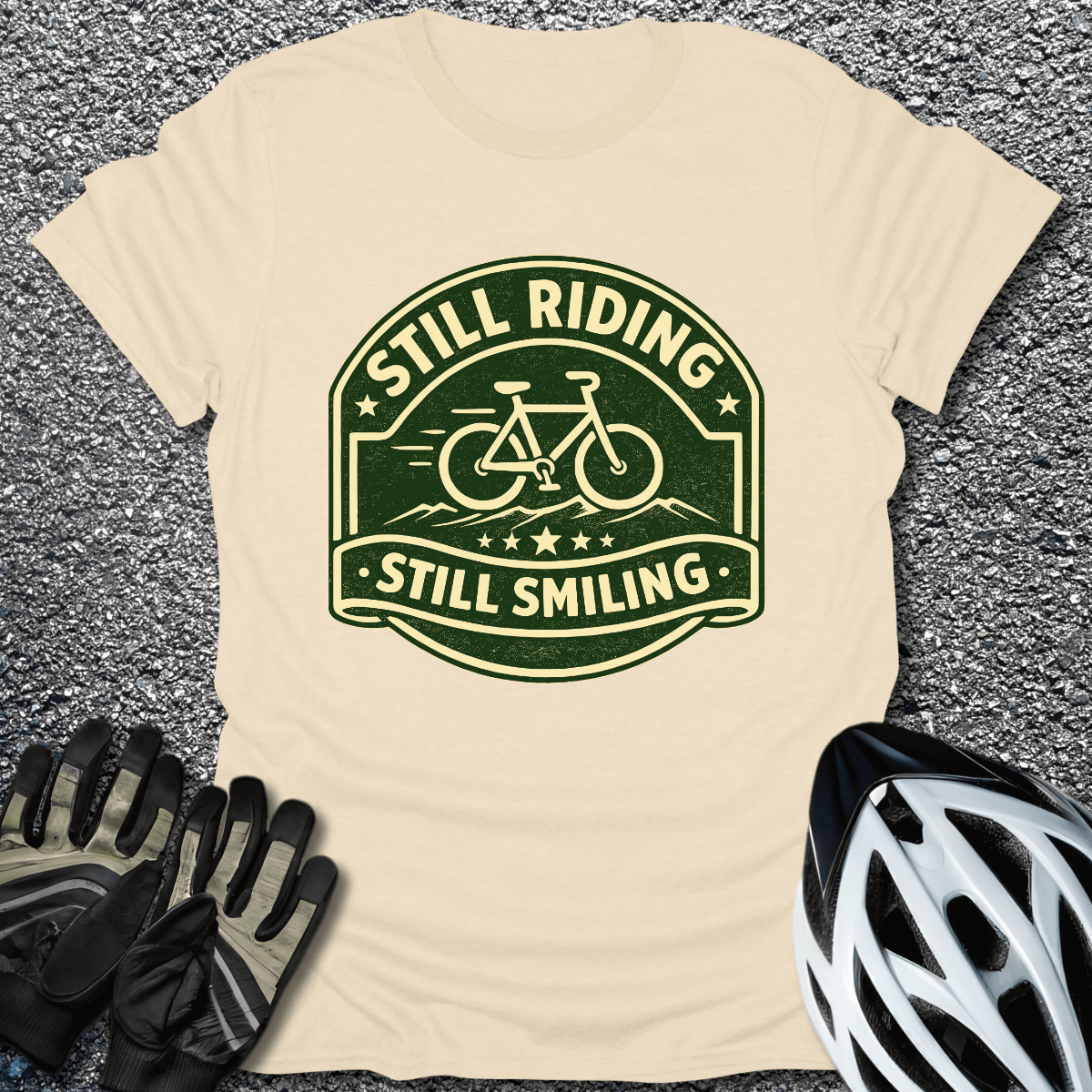 Still Smiling T-Shirt in Natural / S from CycleTees