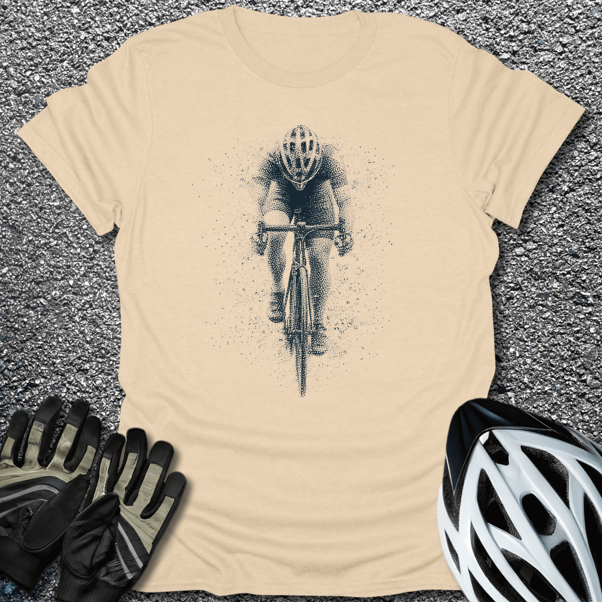 Stipple Rider T-Shirt in Sand / S from CycleTees