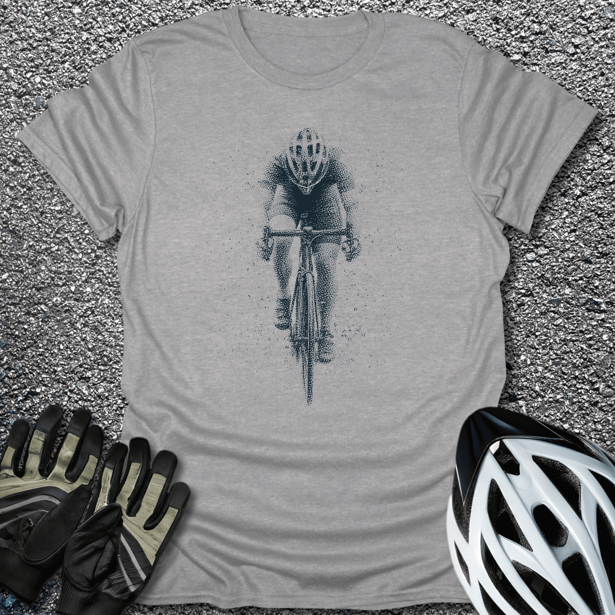 Stipple Rider T-Shirt in Sport Grey / S from CycleTees
