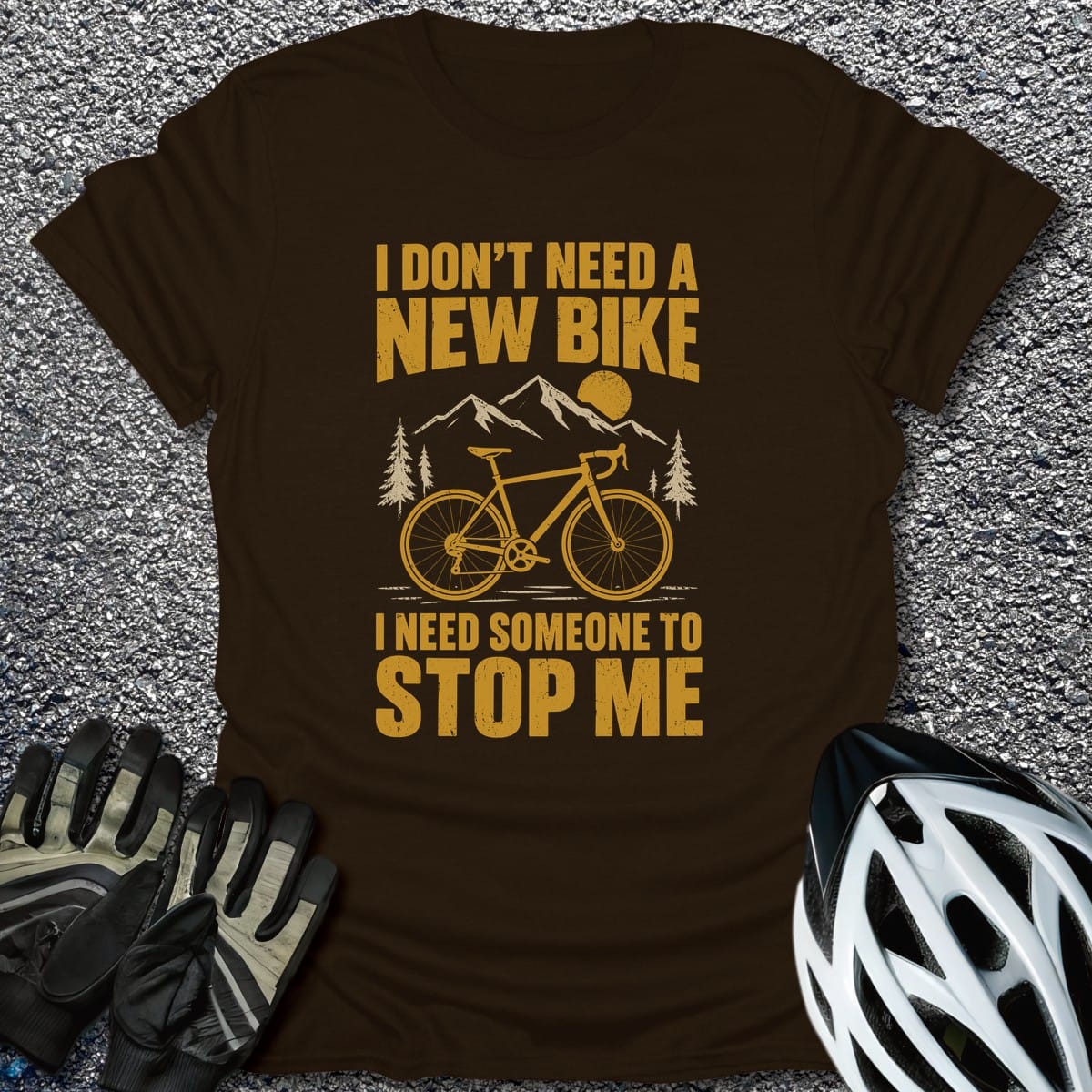 Stop Me T-Shirt in Dark Chocolate / S from CycleTees