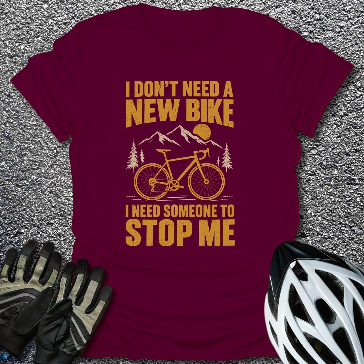 Stop Me T-Shirt in Maroon / S from CycleTees