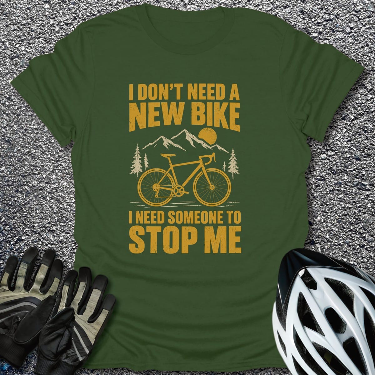 Stop Me T-Shirt in Military Green / S from CycleTees