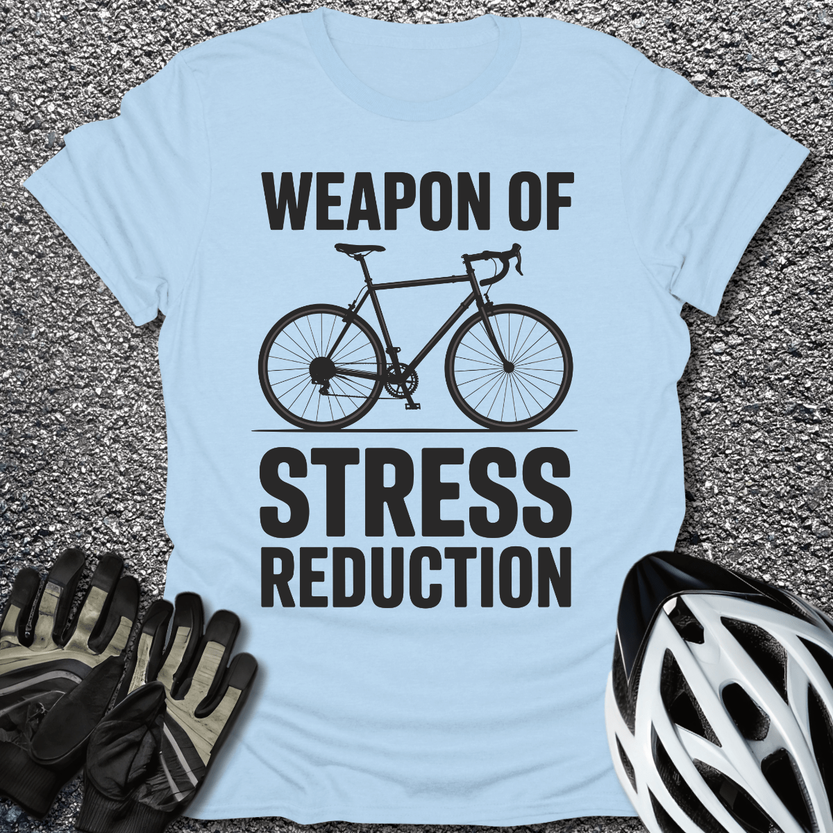 Stress Reduction T-Shirt in Light Blue / S from CycleTees