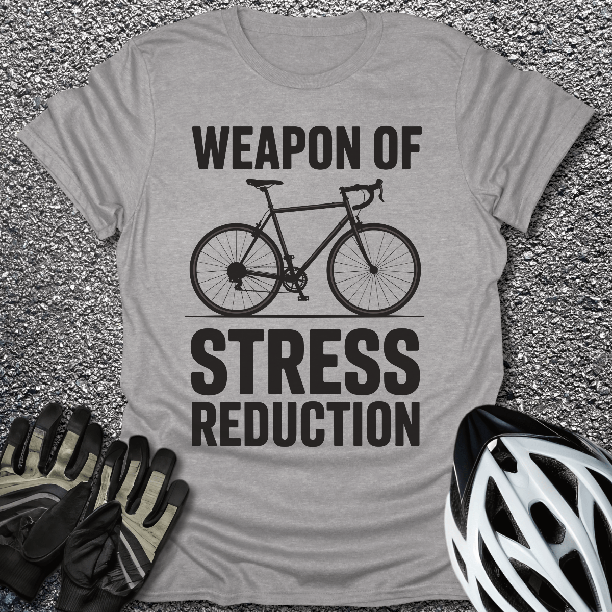 Stress Reduction T-Shirt in Sport Grey / S from CycleTees