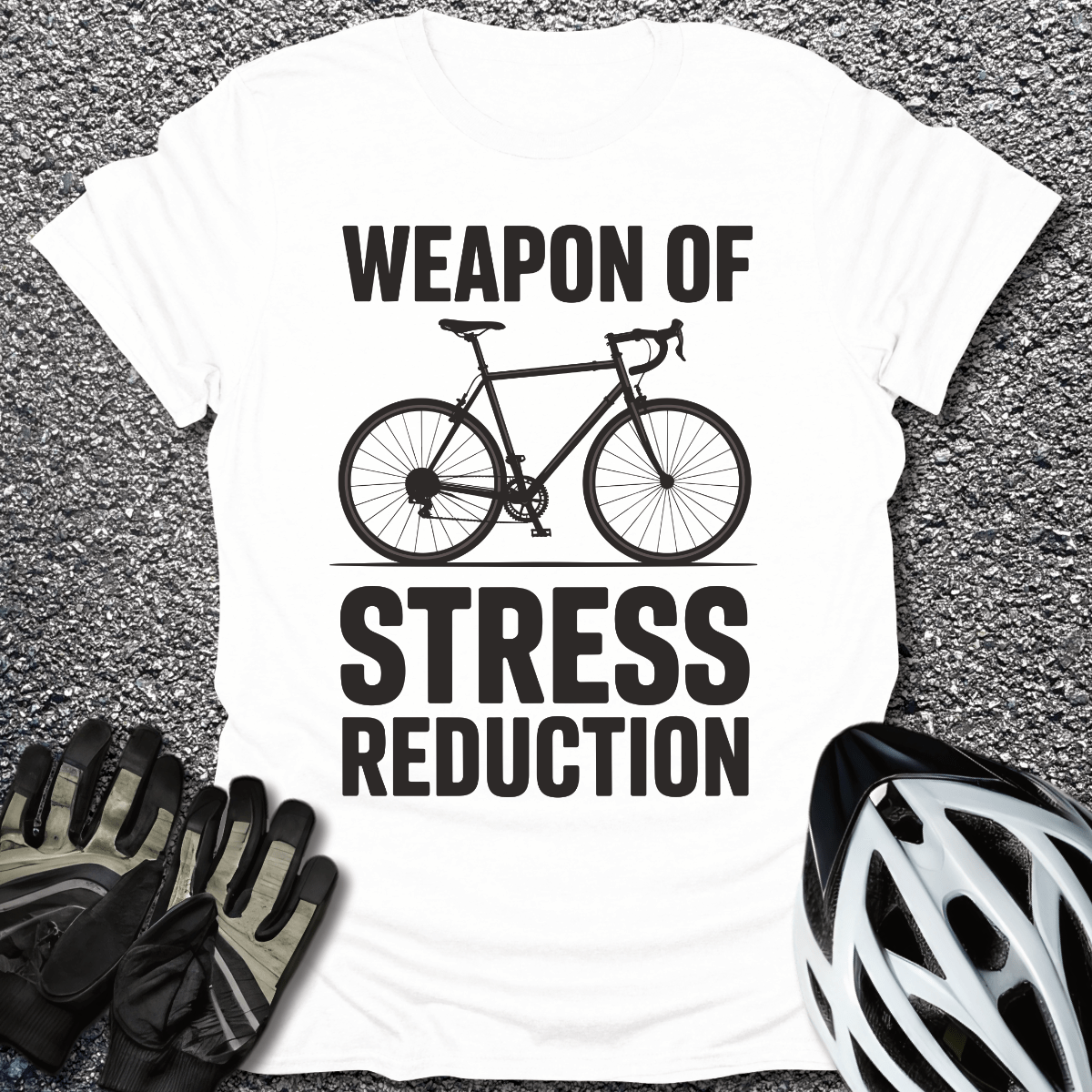 Stress Reduction T-Shirt in White / S from CycleTees
