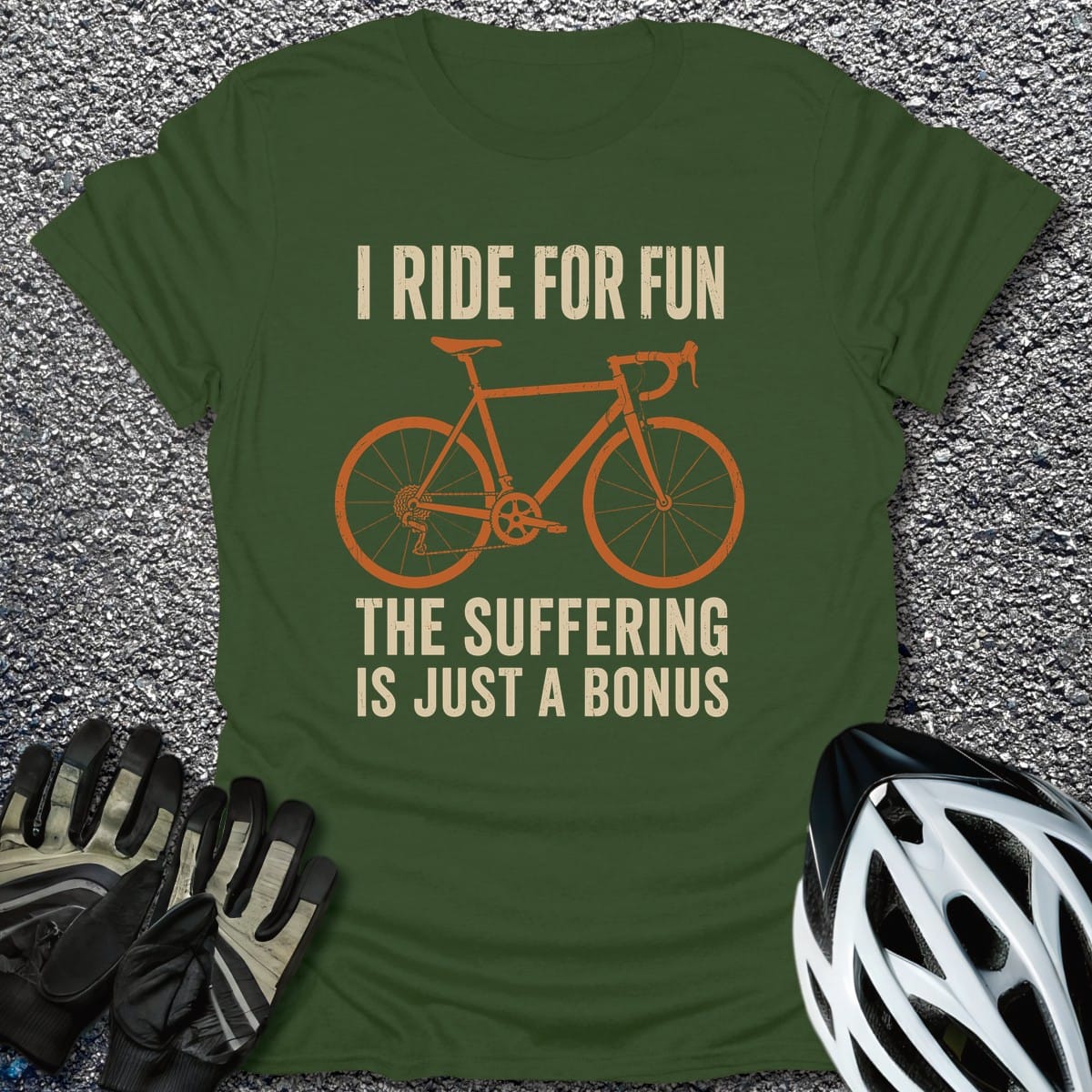 Suffering Bonus T-Shirt in Military Green / S from CycleTees