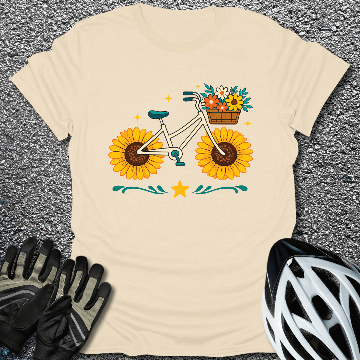 Sunny Ride T-Shirt in Natural / S from CycleTees