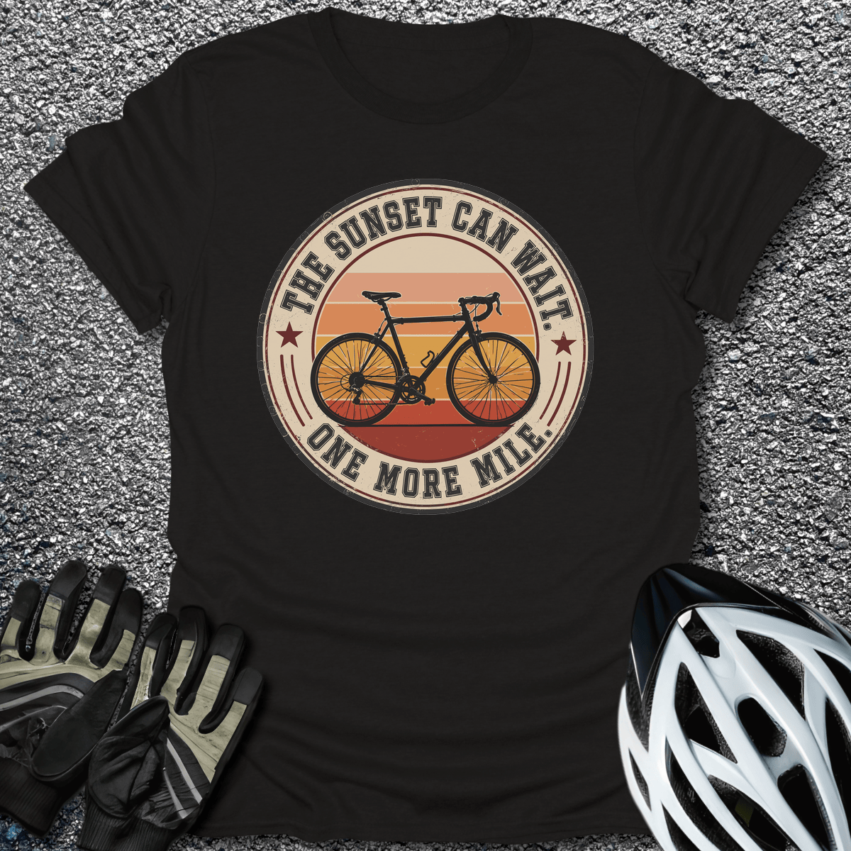 Sunset Can Wait T-Shirt in Black / S from CycleTees