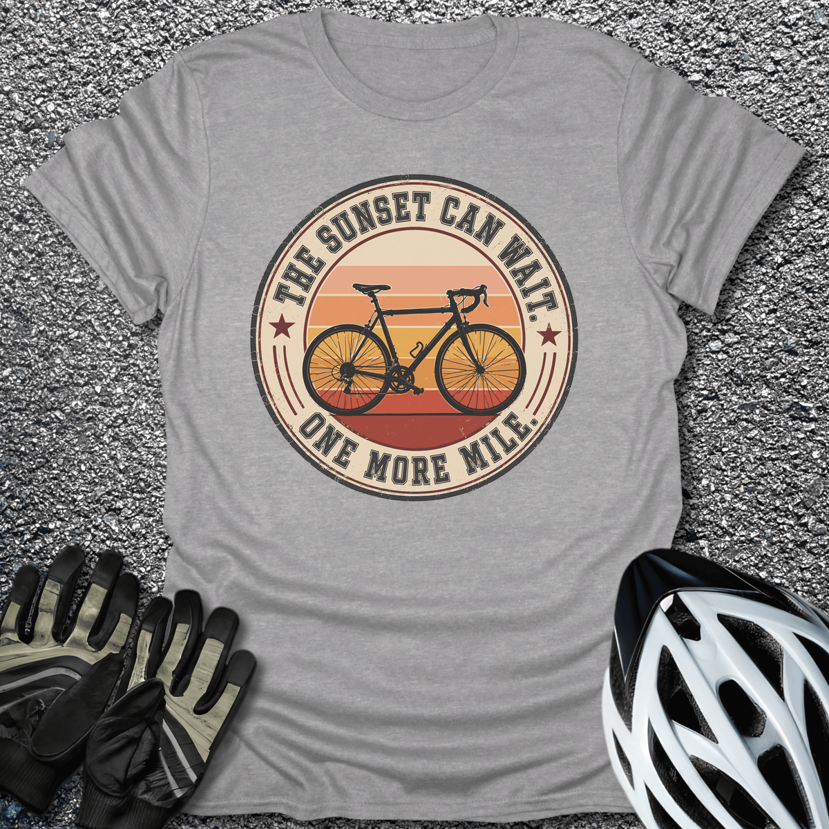 Sunset Can Wait T-Shirt in Sport Grey / S from CycleTees