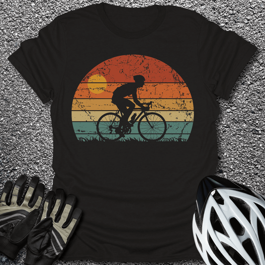 Sunset Ride T-Shirt in Black / S from CycleTees