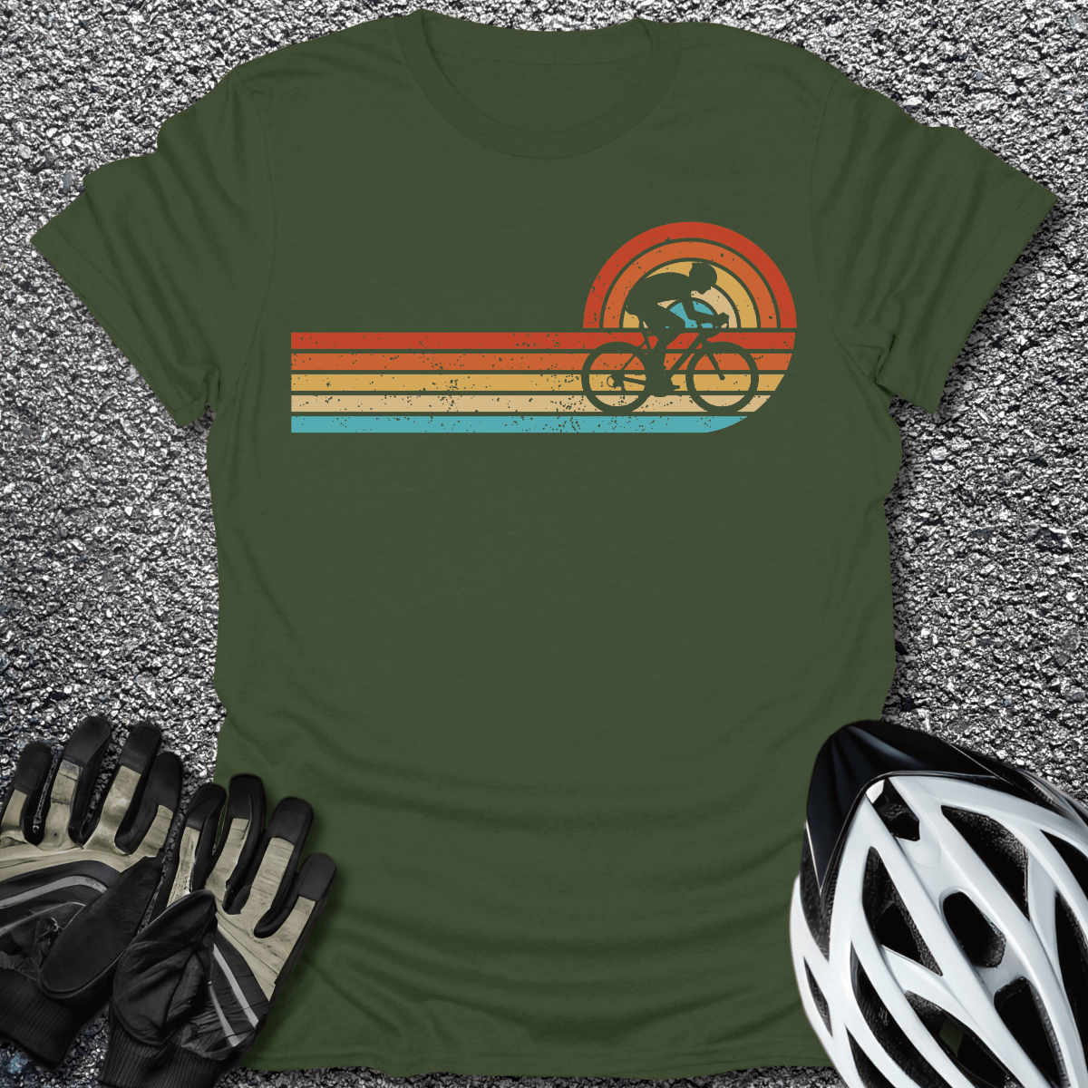 Sunset Strips T-Shirt in Military Green / S from CycleTees