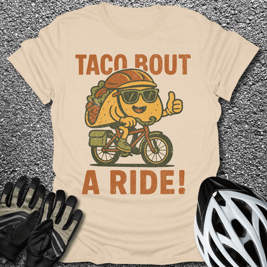 Tacobout a Ride T-Shirt in Sand / S from CycleTees