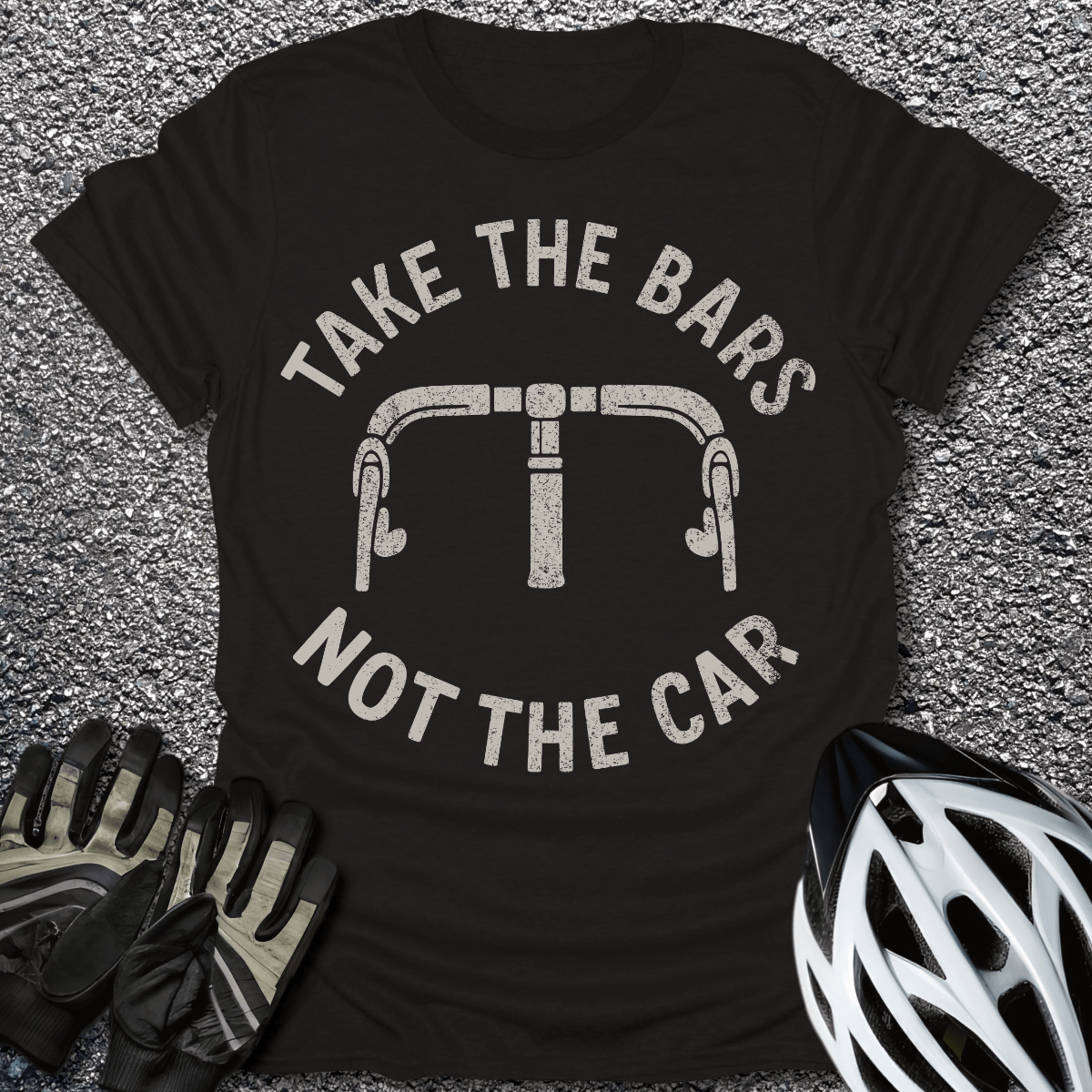 Take the Bars T-Shirt in Black / S from CycleTees