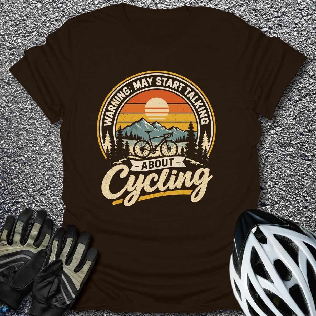 Talk Cycling T-Shirt in Dark Chocolate / S from CycleTees