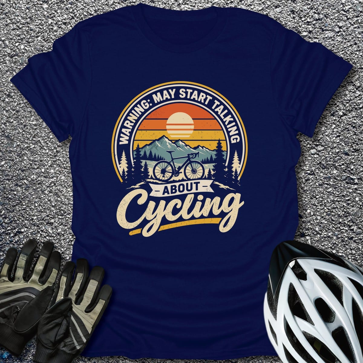 Talk Cycling T-Shirt in Navy / S from CycleTees