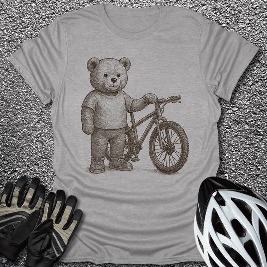 Teddy Bear Biker T-Shirt in Sport Grey / S from CycleTees