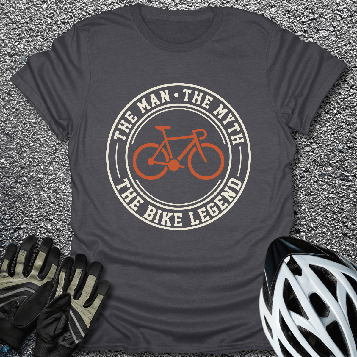 The Bike Legend T-Shirt in Dark Heather / S from CycleTees