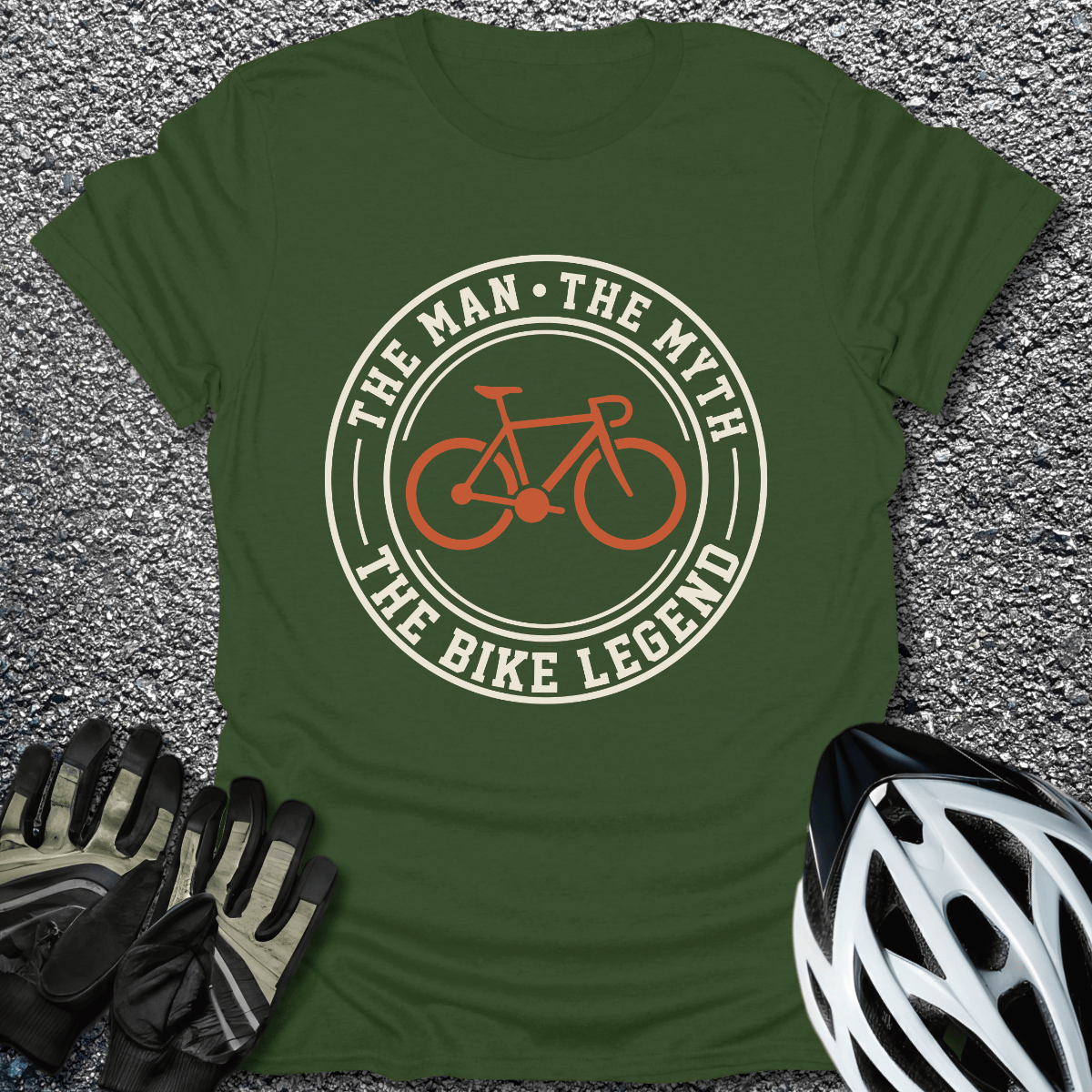 The Bike Legend T-Shirt in Military Green / S from CycleTees