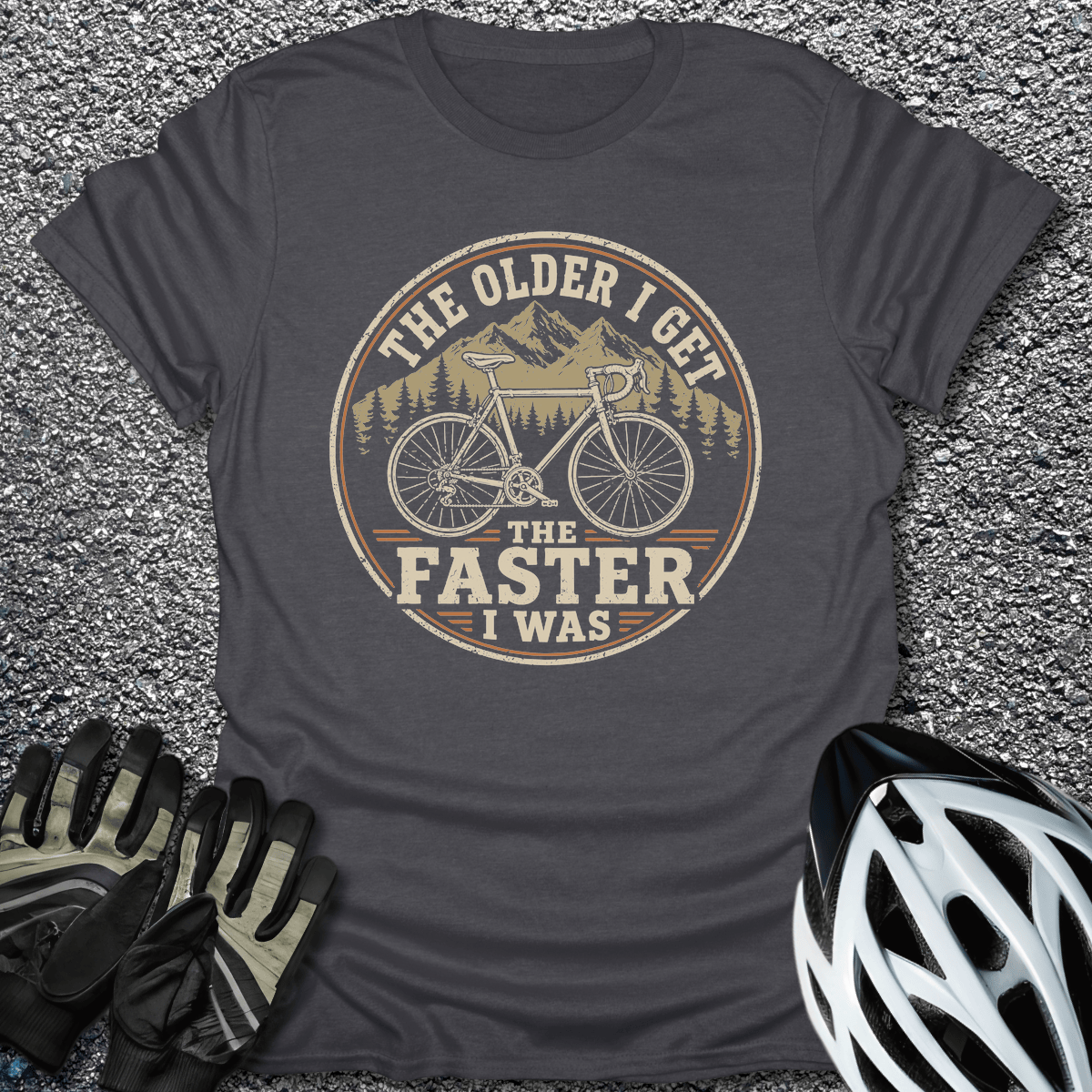 The Faster I Was T-Shirt in Dark Heather / S from CycleTees